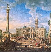 Panini, Giovanni Paolo The Plaza and Church of St. Maria Maggiore oil painting artist